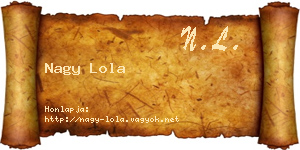 Nagy Lola névjegykártya